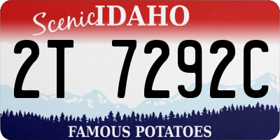 ID license plate 2T7292C