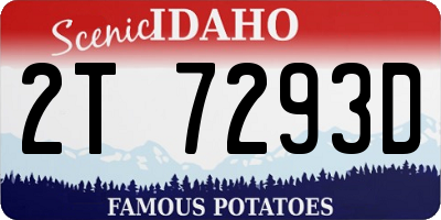 ID license plate 2T7293D