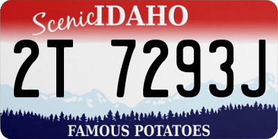 ID license plate 2T7293J