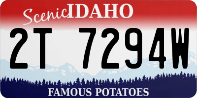 ID license plate 2T7294W