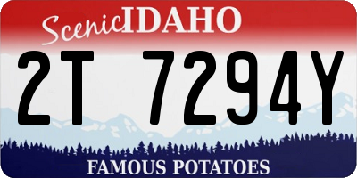 ID license plate 2T7294Y