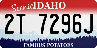 ID license plate 2T7296J