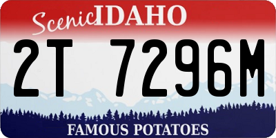 ID license plate 2T7296M