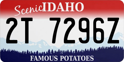 ID license plate 2T7296Z