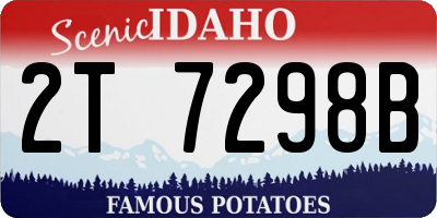 ID license plate 2T7298B
