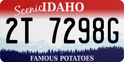 ID license plate 2T7298G