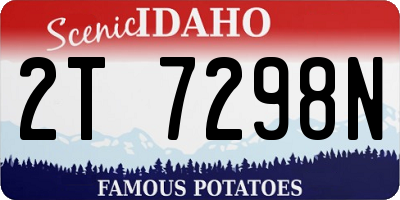 ID license plate 2T7298N