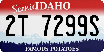 ID license plate 2T7299S
