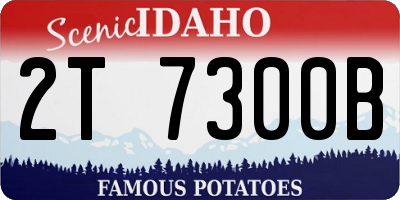 ID license plate 2T7300B