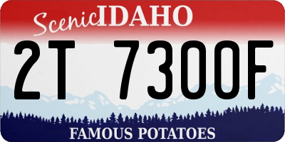 ID license plate 2T7300F