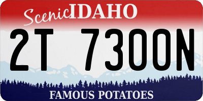 ID license plate 2T7300N