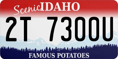 ID license plate 2T7300U