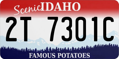 ID license plate 2T7301C