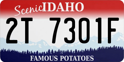 ID license plate 2T7301F