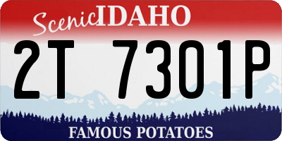 ID license plate 2T7301P
