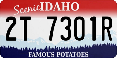 ID license plate 2T7301R
