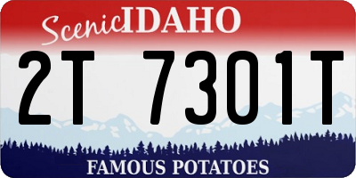 ID license plate 2T7301T