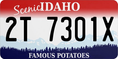 ID license plate 2T7301X