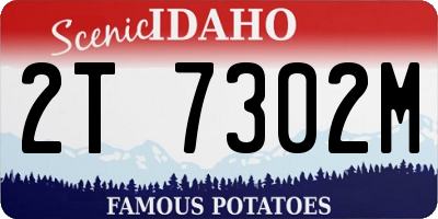 ID license plate 2T7302M