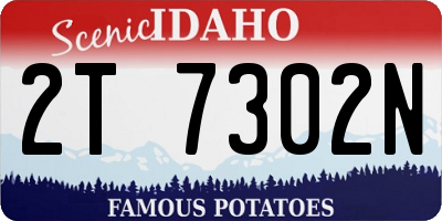ID license plate 2T7302N