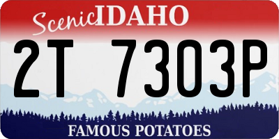 ID license plate 2T7303P
