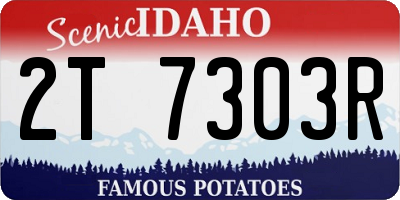 ID license plate 2T7303R