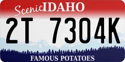 ID license plate 2T7304K