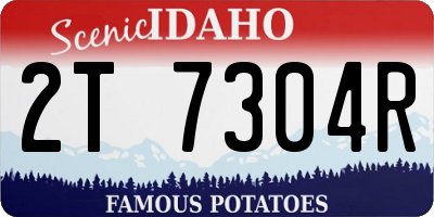 ID license plate 2T7304R