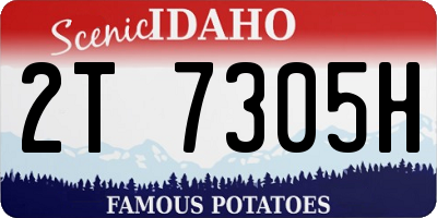 ID license plate 2T7305H