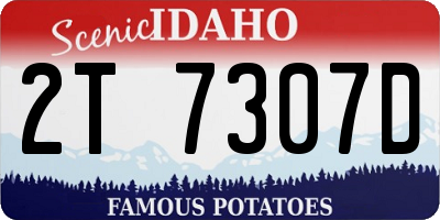 ID license plate 2T7307D