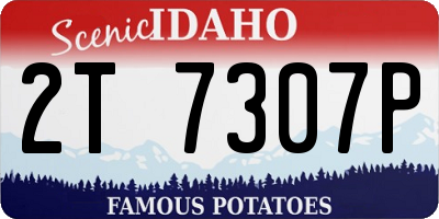ID license plate 2T7307P