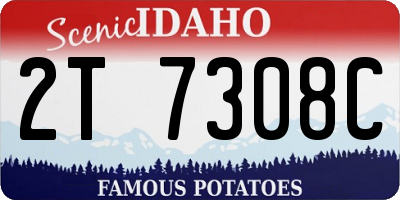 ID license plate 2T7308C