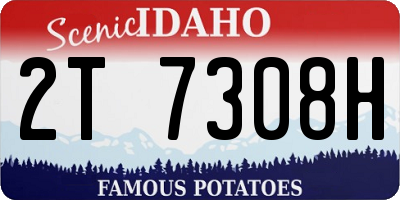 ID license plate 2T7308H