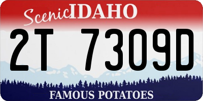 ID license plate 2T7309D