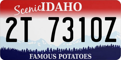 ID license plate 2T7310Z