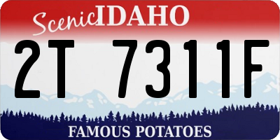 ID license plate 2T7311F