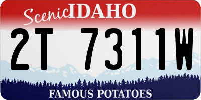 ID license plate 2T7311W