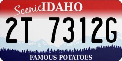 ID license plate 2T7312G