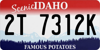 ID license plate 2T7312K