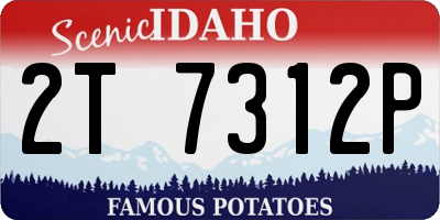 ID license plate 2T7312P