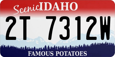 ID license plate 2T7312W