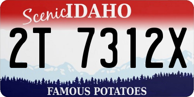 ID license plate 2T7312X