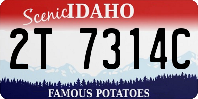 ID license plate 2T7314C