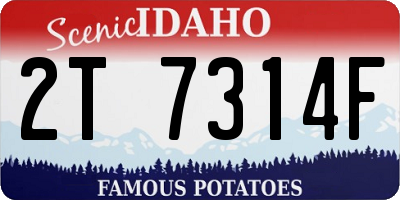 ID license plate 2T7314F