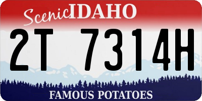 ID license plate 2T7314H