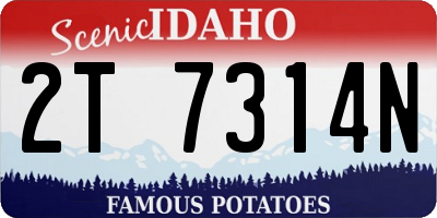 ID license plate 2T7314N