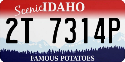 ID license plate 2T7314P