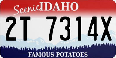 ID license plate 2T7314X
