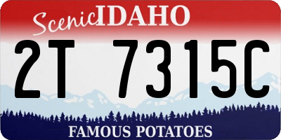 ID license plate 2T7315C