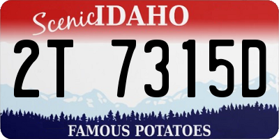 ID license plate 2T7315D
